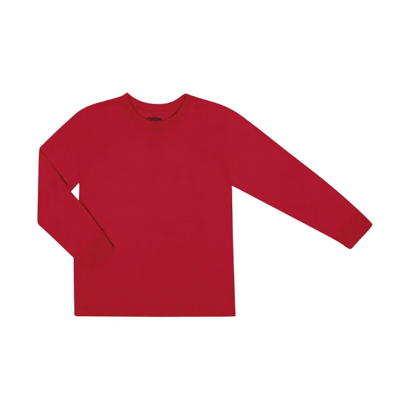 Camiseta Masculina Manga Longa Básica Rovitex Kids Vermelho 14