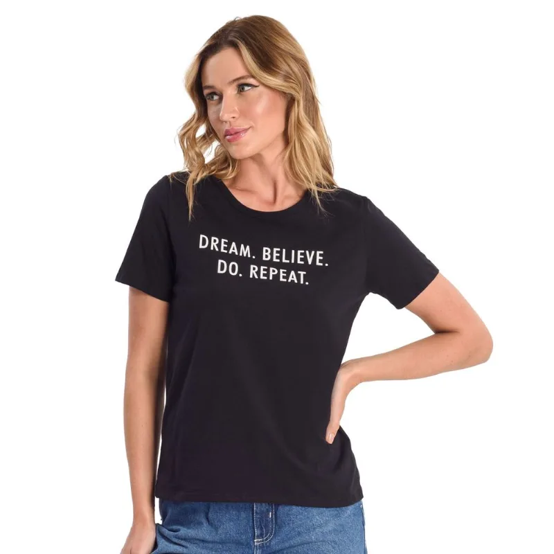 T- Shirt Feminina Estampada Select Preto G