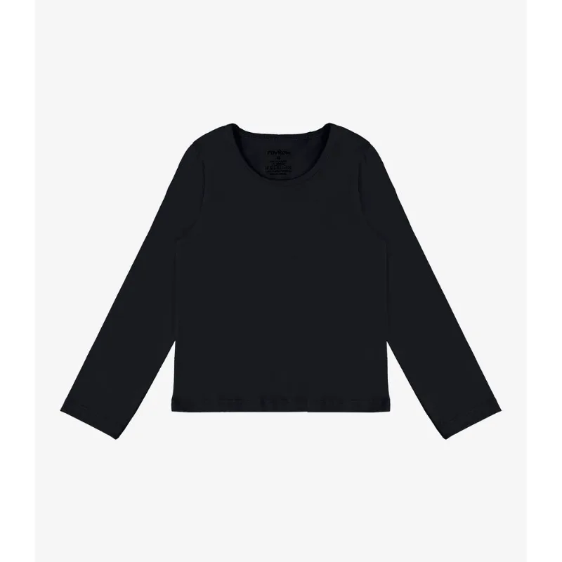Blusa Manga Longa Infantil Feminina Rovitex Kids Preto 14
