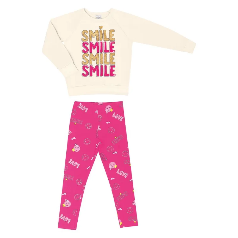 Conjunto Infantil Feminino Smile Rovitex Kids Bege 2