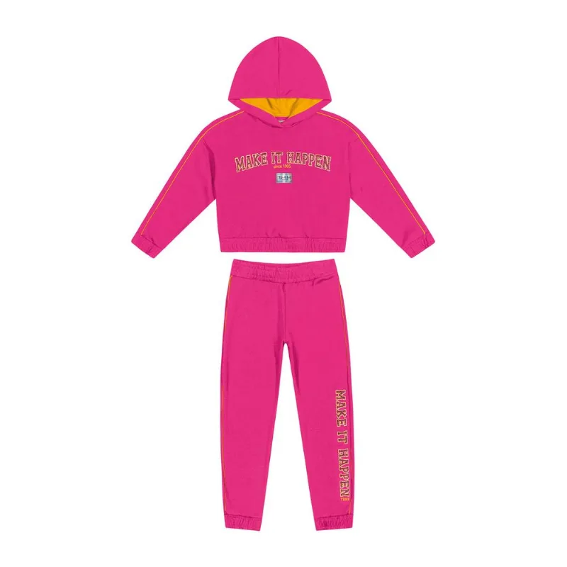 Conjunto Blusão Com Capuz E Calça Trick Nick Rosa 14