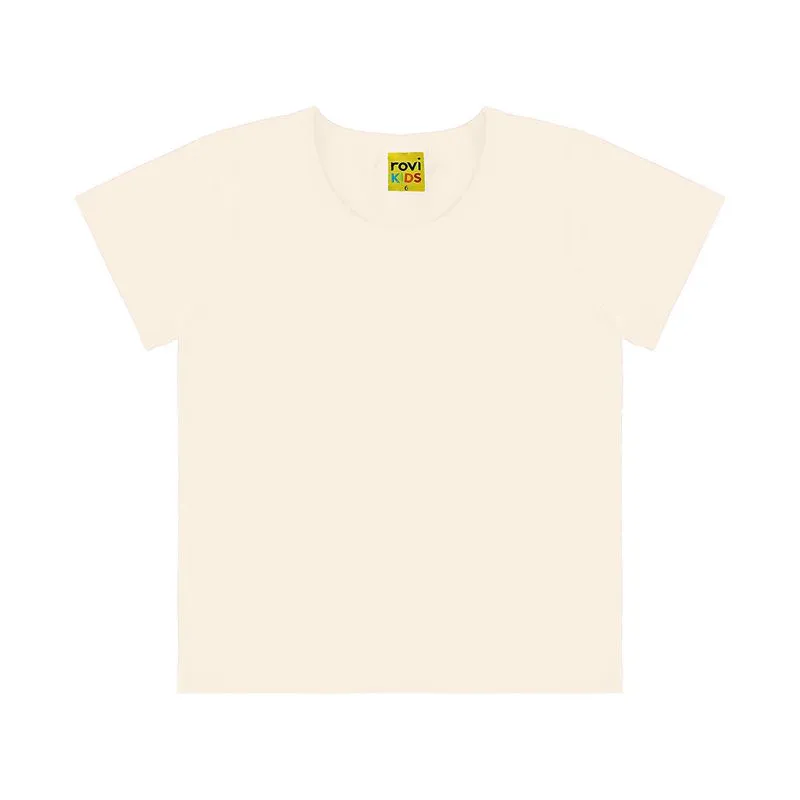 Blusa Básica Infantil Cotton Leve Rovi Kids Bege 2