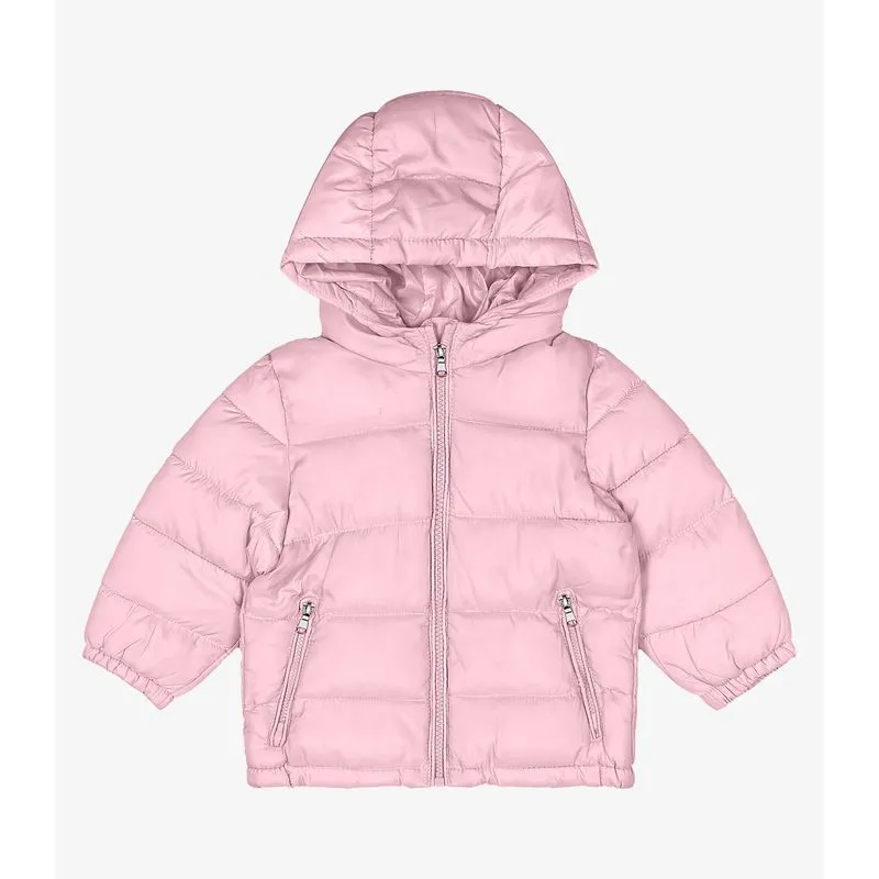 Jaqueta Puffer Feminina com Capuz Trick Nick Rosa G