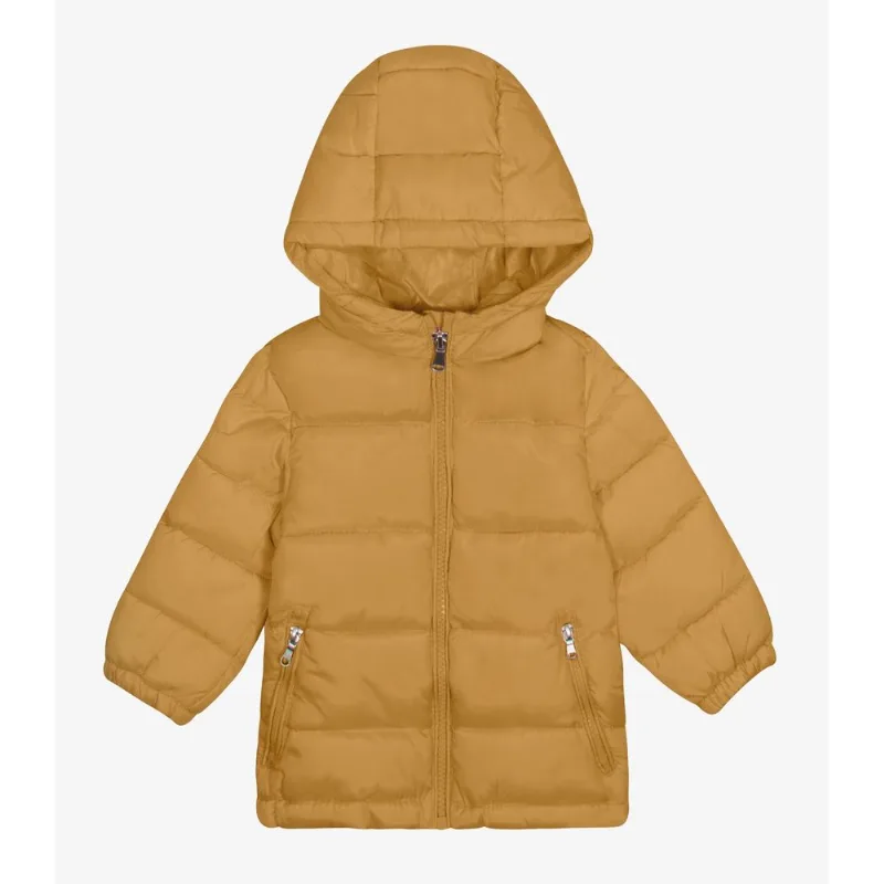 Jaqueta Puffer Feminina com Capuz Trick Nick Marrom G