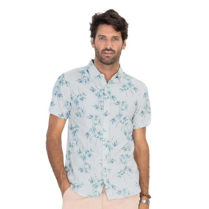 Camisa Masculina Em Tricoline Diametro Azul M
