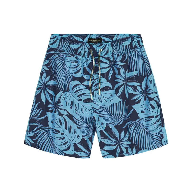 Bermuda Masculina Folhagem Tactel Diametro Azul 40