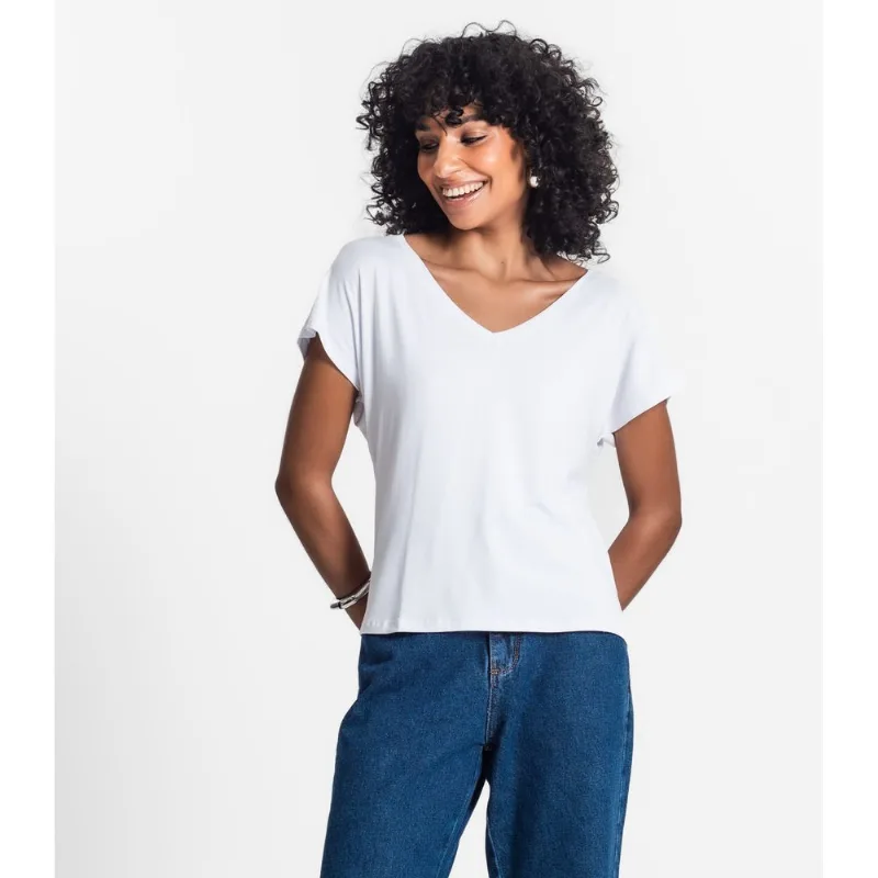 Blusa Feminina Viscotorcion Rovitex Branco GG