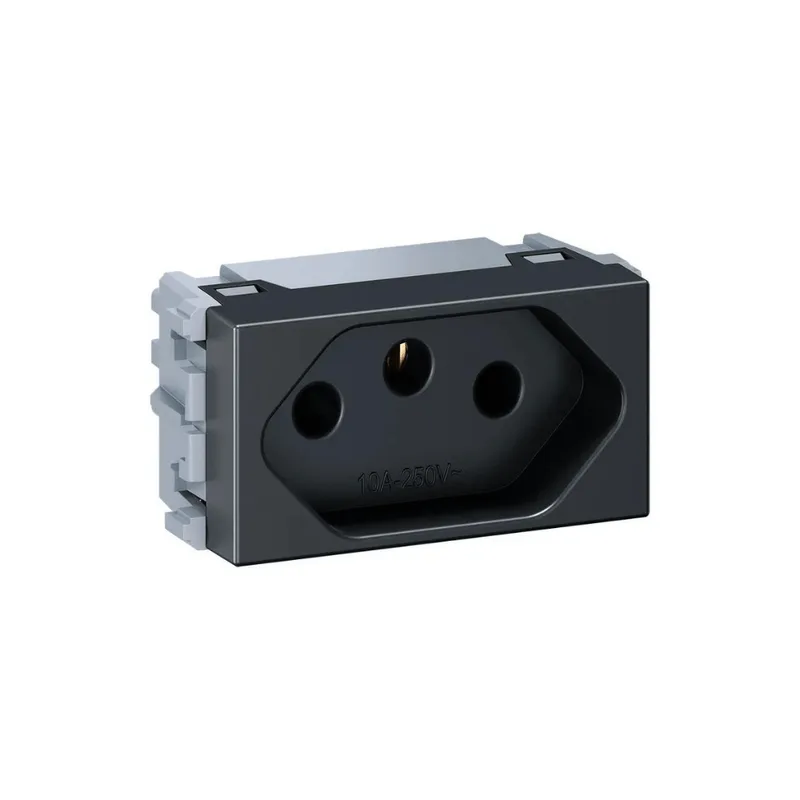 Módulo Tomada 2P+T 10A-250V PB 16037529 Preto Grafite Esatta Weg