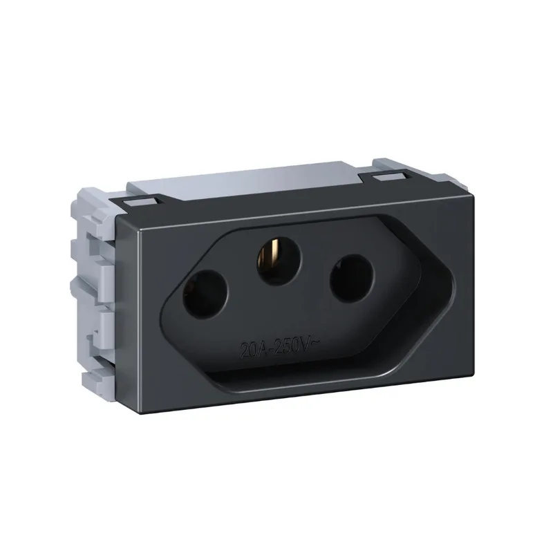 Módulo Tomada 2P+T 20A-250V PB 16037532 Preto Grafite Esatta Weg
