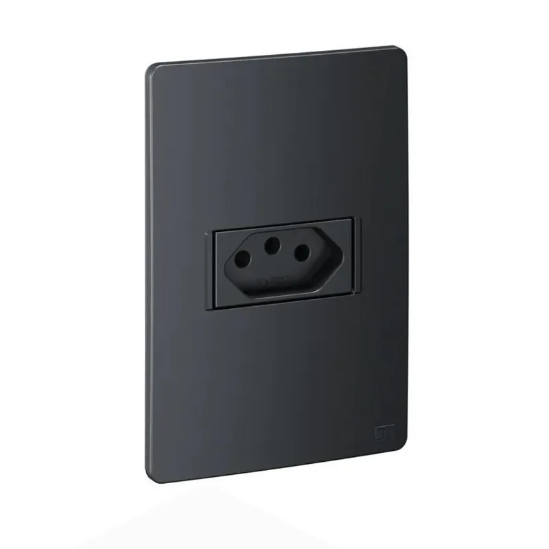 Conjunto Montado Tomada 2P+T 10A-250V PB 16093668 Preto Grafite Esatta Weg