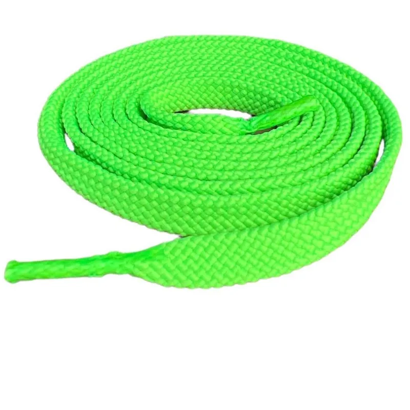 1 Par De Cadarço Chato Tênis Poliéster 1,40 Verde Neon