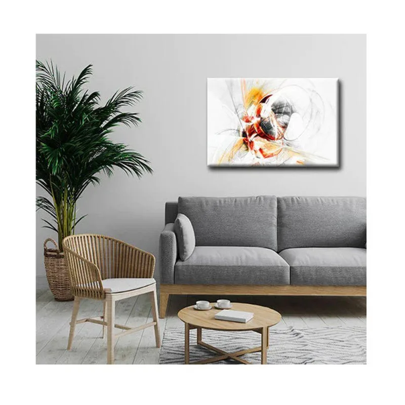 Quadro Decorativo Abstratos E Geometricos Clean Dynamic C- Moldura Preta Tamanho:100 X 70 Cm