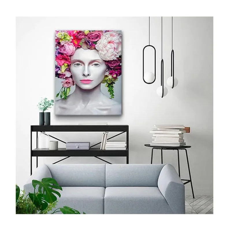 Quadro Arte Conceito Beautiful Flower Queen Borda Infinita Tamanho:100 X 70 Cm