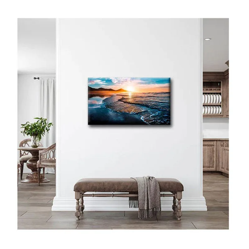Quadro Paisagens E Natureza Amazing Beautiful Sunset C- Moldura Preta Tamanho:90 X 60 Cm