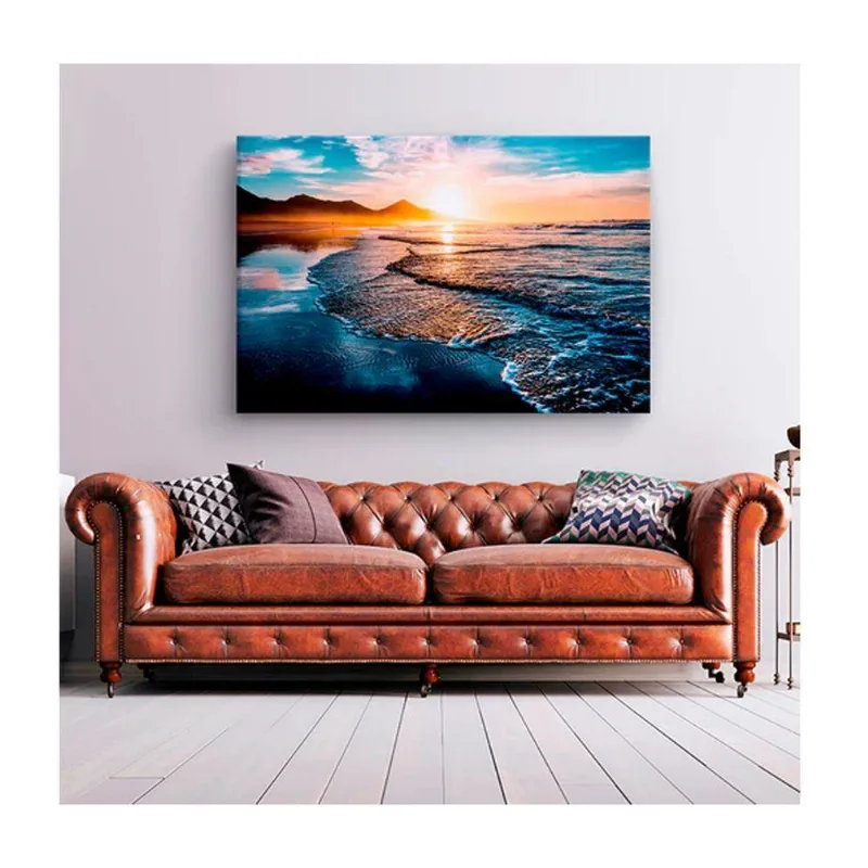 Quadro Paisagens E Natureza Amazing Beautiful Sunset C- Moldura Preta Tamanho:100 X 70 Cm