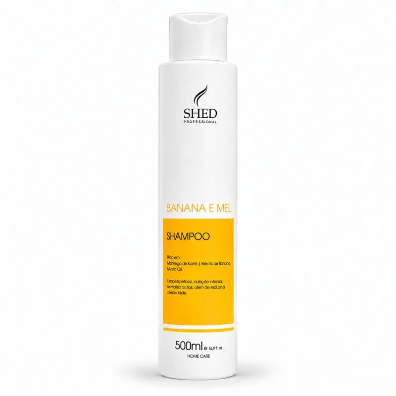 Shampoo 500ml Banana e Mel Limpeza e Nutrição | Shed Professional
