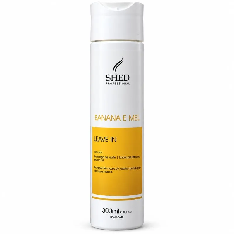 Leave-in 300ml Banana e Mel Proteção Térmica e Redução do Frizz | Shed Professional