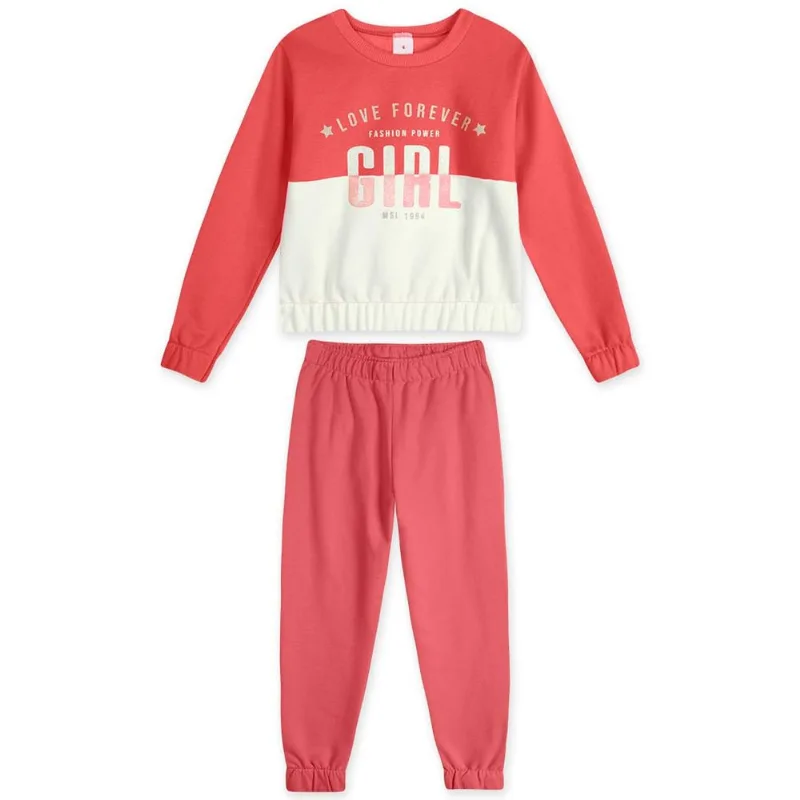 Conjunto Longo Moletom Menina Marisol Laranja 8