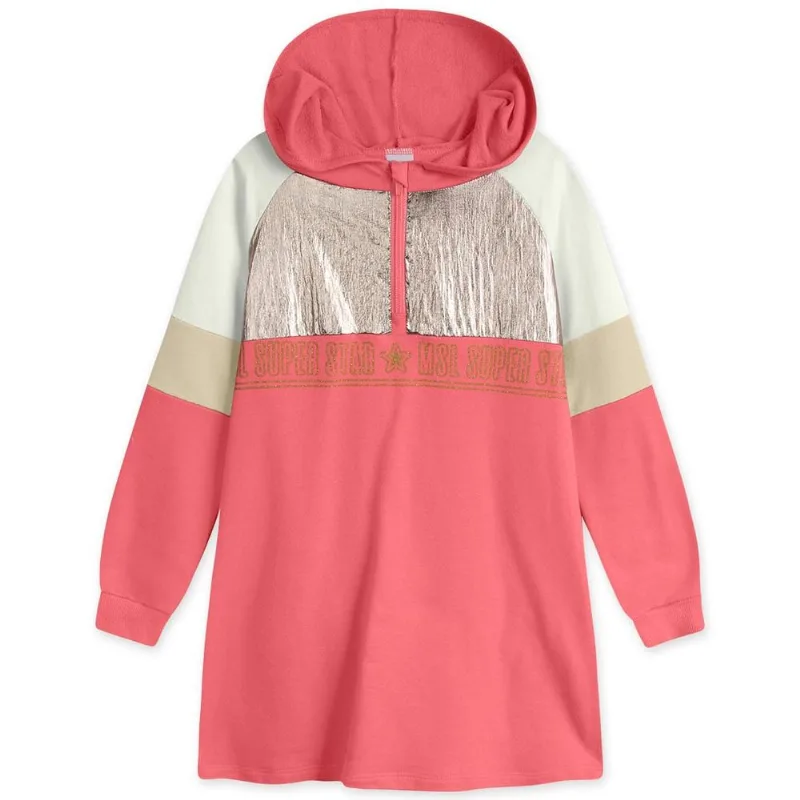 Vestido Moletom Manga Longa Com Capuz Infantil Marisol Laranja 16