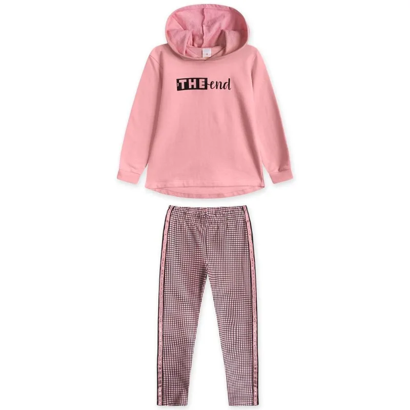 Conjunto Longo Moletom Menina Marisol Rosa 16