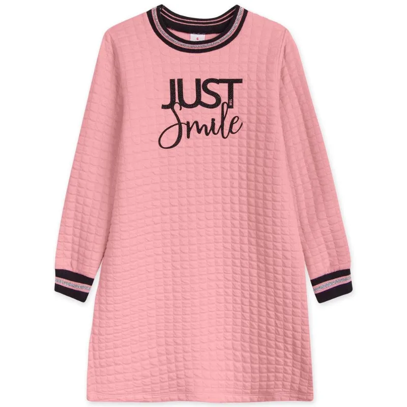 Vestido Manga Longa Matelassê Infantil Marisol Rosa 6