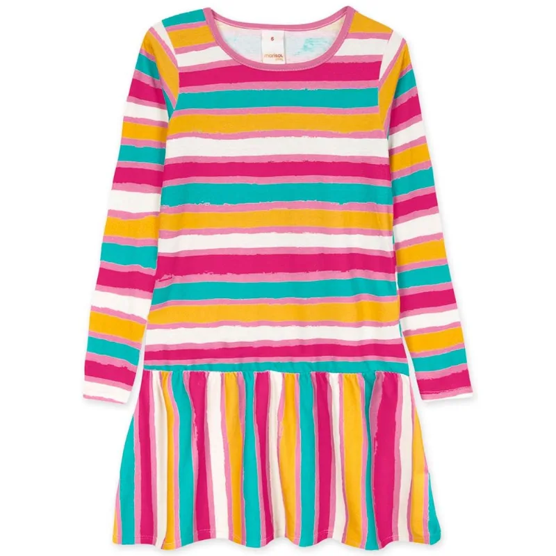 Vestido Manga Longa Malha Infantil Marisol Play Rosa 4