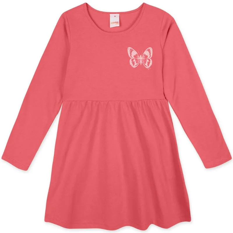 Vestido Manga Longa Malha Infantil Marisol Play Laranja 8