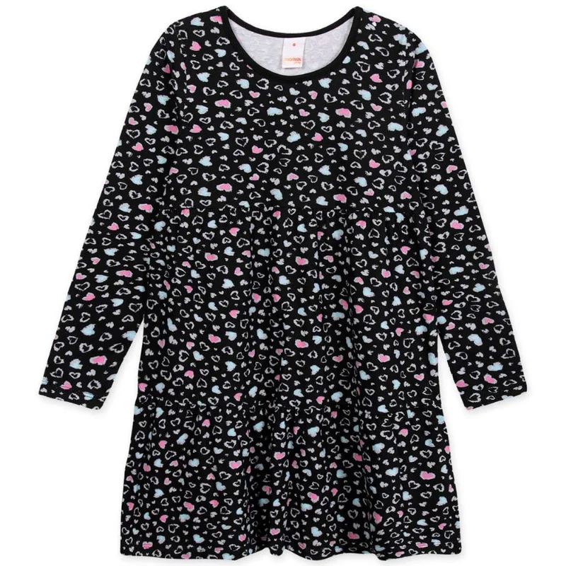 Vestido Manga Longa Malha Infantil Marisol Play Preto 8