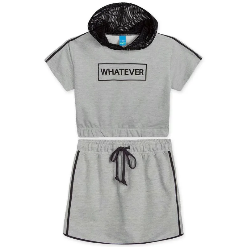 Conjunto Juvenil Menina Com Capuz - Cinza 16