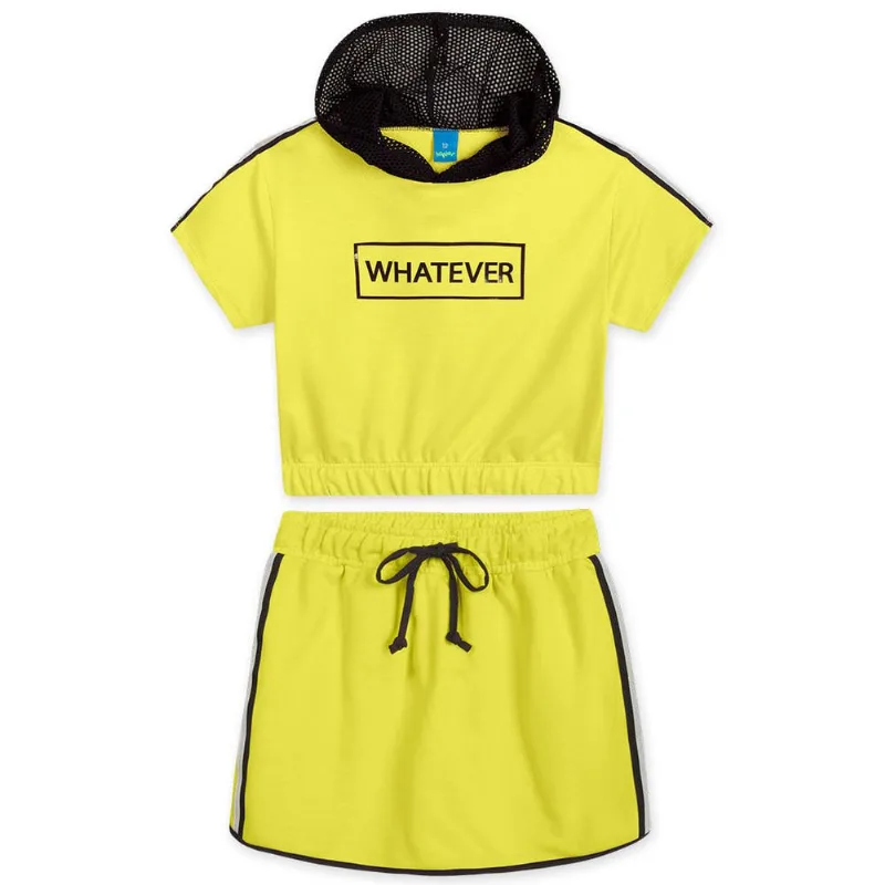 Conjunto Juvenil Menina Com Capuz - Amarelo 18