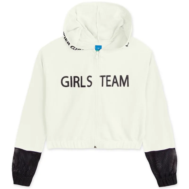 Jaqueta Cropped Com Capuz Moletom Menina Hapier Bege 18