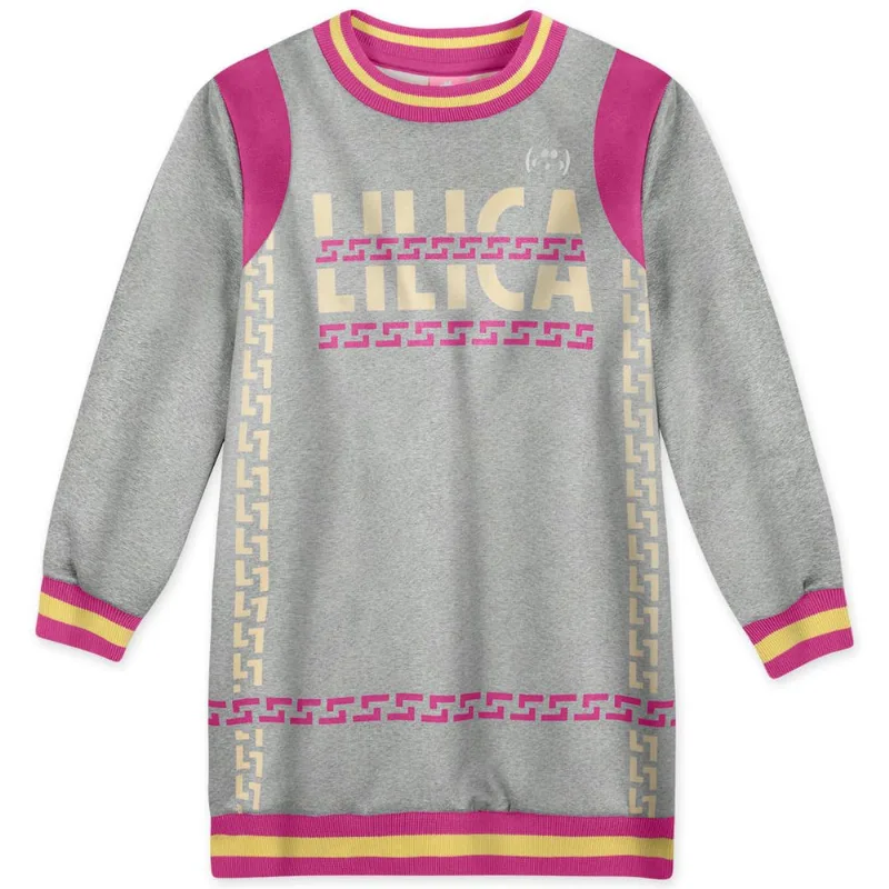 Vestido Manga Longa Malha Lilica Cinza 12