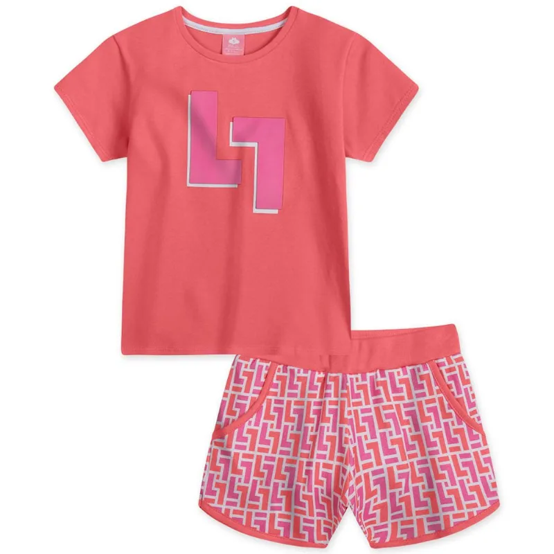 Conjunto Curto Malha Menina Lilica Laranja 6