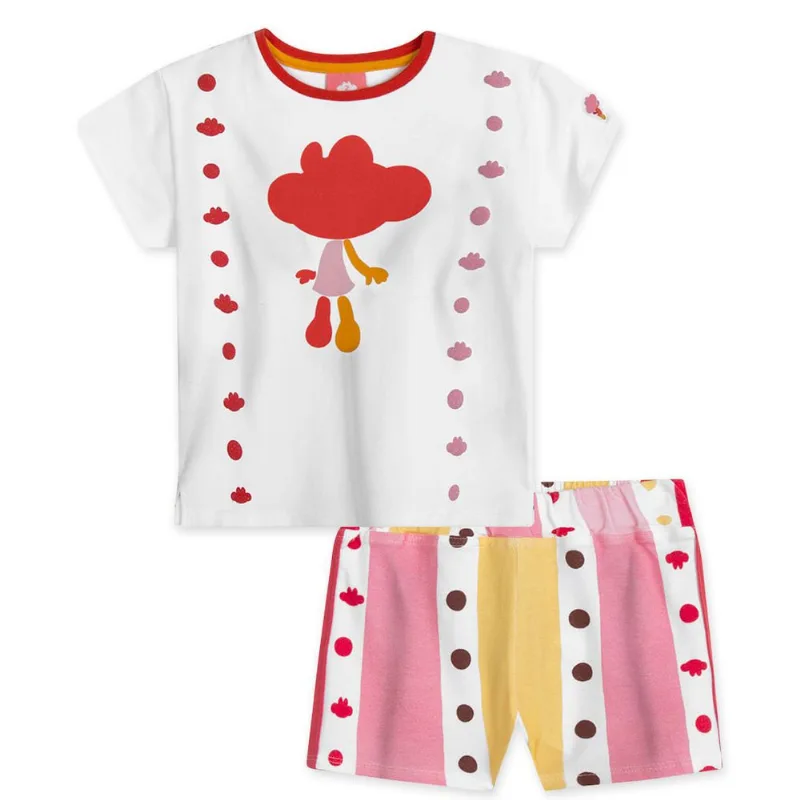 Conjunto Curto Malha Menina Lilica Branco 1