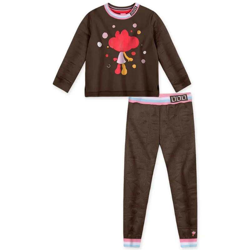 Conjunto Longo Moletom Menina Lilica Marrom 6