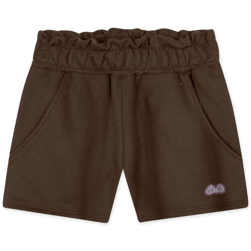 Short Com Aroma Moletom Menina Lilica Marrom 10