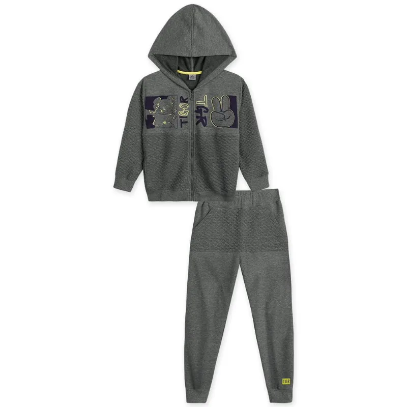 Conjunto Moletom Infantil Tigor Cinza 10