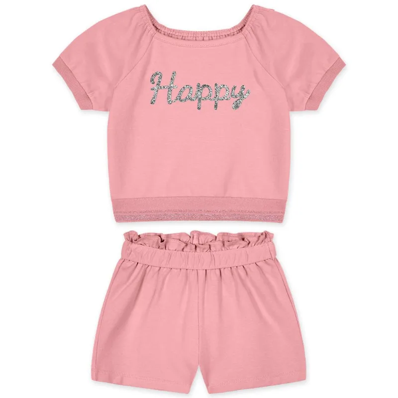 Conjunto Curto Malha Menina Marisol Rosa MB