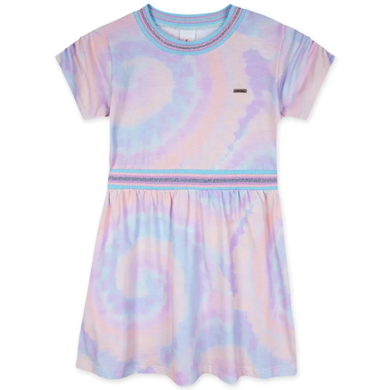 Vestido Tie-Dye Manga Curta Malha Infantil Marisol Azul 16