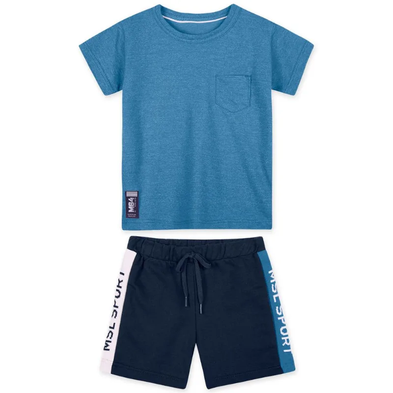 Conjunto Curto Moletom Menino Marisol Azul GB