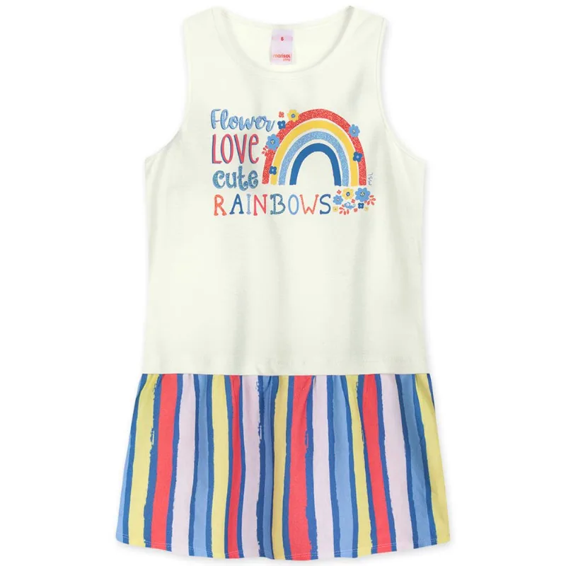 Vestido Regata Malha Infantil Marisol Play Bege 6