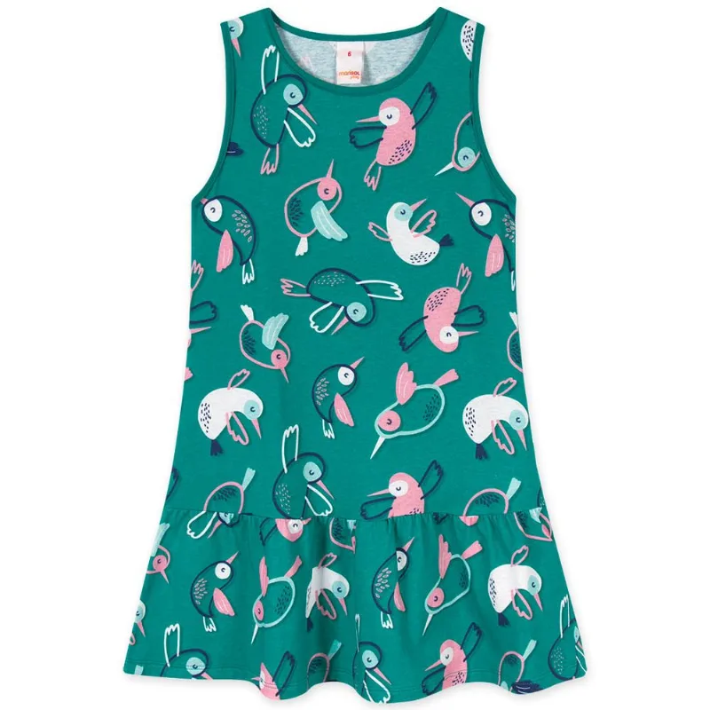 Vestido Regata Infantil Feminino Marisol Play Verde 3P