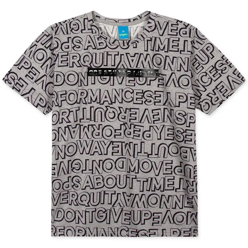 Camiseta Manga Curta Juvenil Masculina Hapier Cinza 12