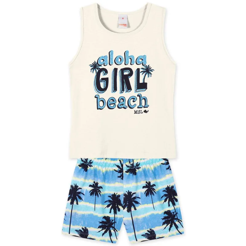 Conjunto Curto Moletom Infantil Feminino Marisol Play Bege 6