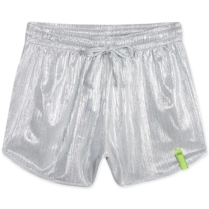 Short Metalizado Menina Hapier Branco 14