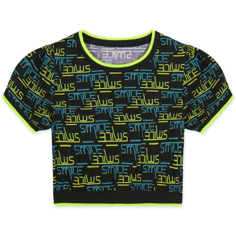 Blusa Cropped Malha Menina Hapier Preto 14