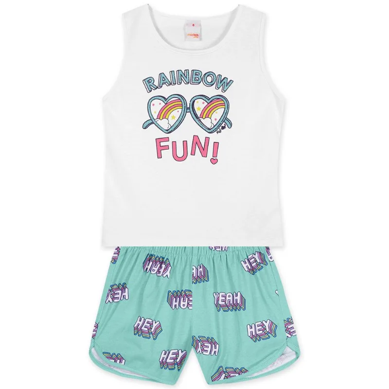 Conjunto Curto Malha Menina Marisol Play Branco 14
