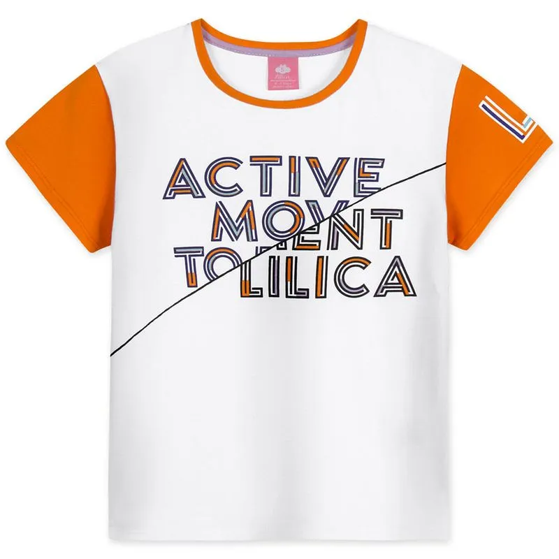 Blusa Manga Curta Infantil Feminina Lilica Branco 4