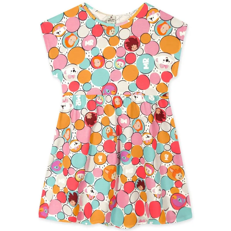 Vestido Manga Curta Malha Infantil Mundo Ripilica Bege 8