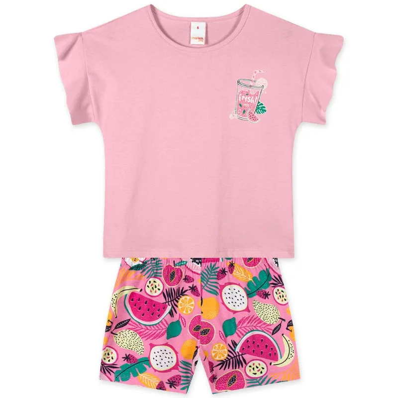 Conjunto Curto Infantil Feminino Marisol Play Rosa 14